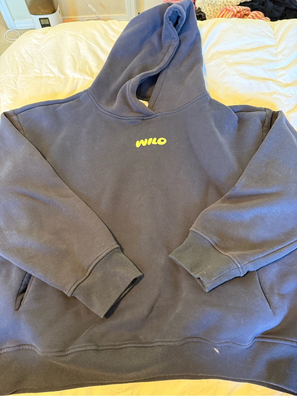 WILO Women's Navy Hoodie with Yellow Logo